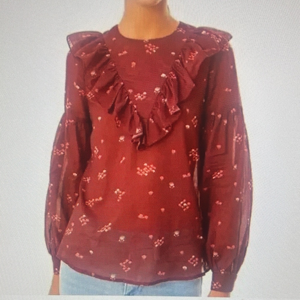 NWOT Warm Floral Francine Blouse. Size Medium